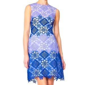 Tadashi Shoji OKA Dress Size 8 Lavender Blue Lace Overlay NWOT